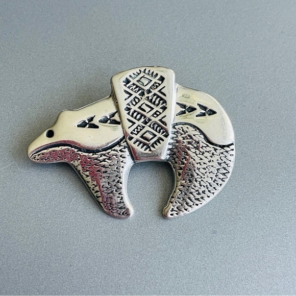 Navajo Signed Maloney/ Melissa Yazzie Bear Native American Sterling 925 … - Picture 1 of 7